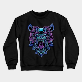 ornament blue bear head Crewneck Sweatshirt